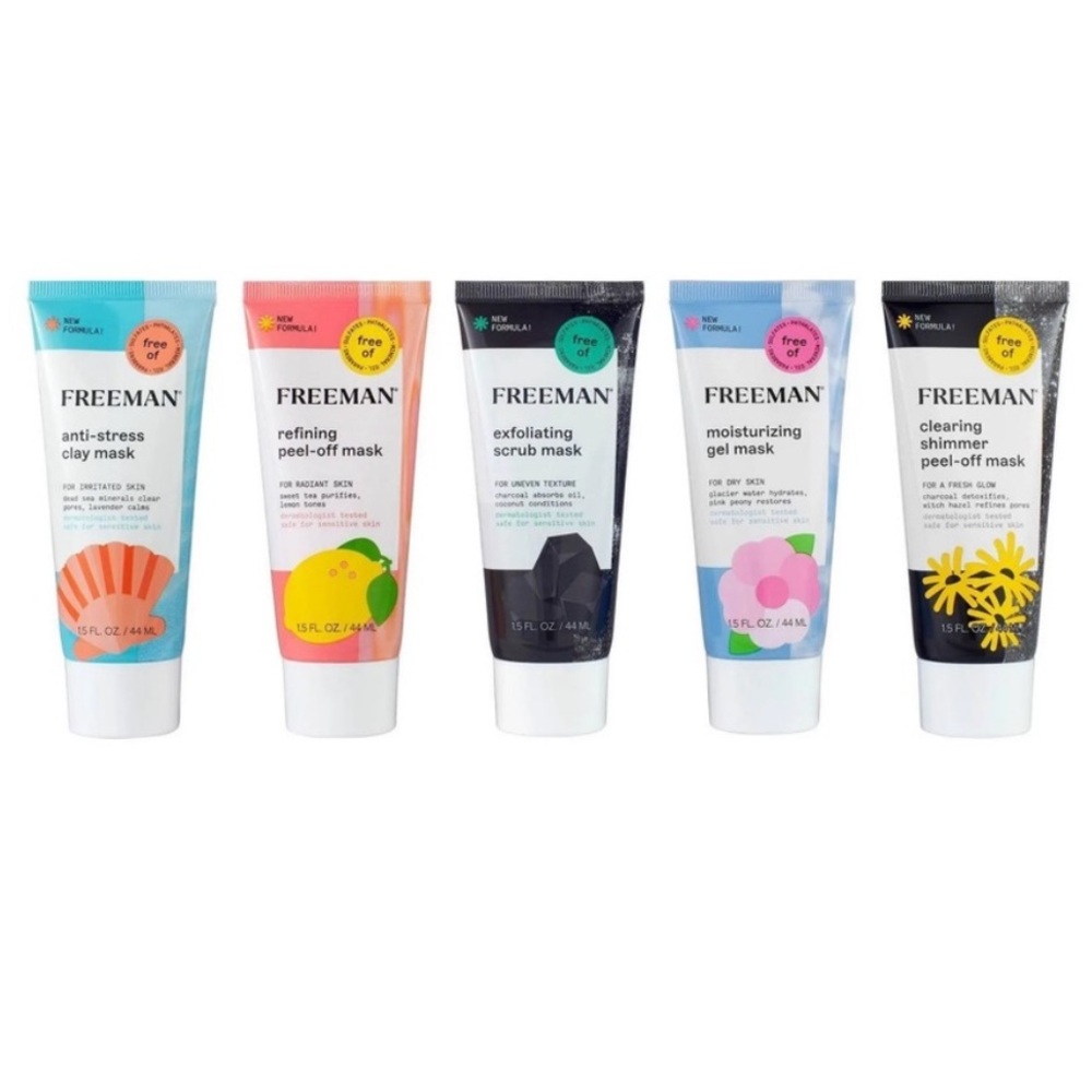 Freeman Face Masks Moisturizing Gel Peel-Off Exfoliating Scrub Clay Skin Care - Picture 2 of 6